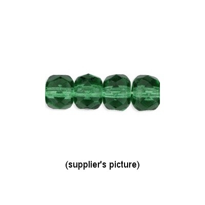 4x6mm 'Prairie' Green Faceted Rondelle Beads [50]