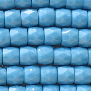 7x8mm Bluish-Turquoise Faceted Barrel Beads [25]