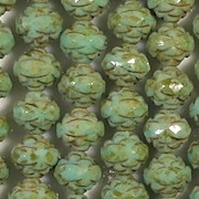 7x8mm Turquoise Picasso Faceted Rosebud Beads [25]