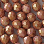 8mm Pink/Topaz Faceted Round Beads [25]