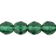 8mm 'Prairie' Green Faceted Round Beads [50]