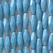 11mm Turquoise Faceted Spaghetti Beads [15]