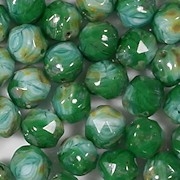 8mm Green/Aqua Picasso Faceted Baroque Beads [25]