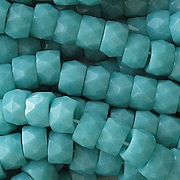 4x6mm Turquoise Faceted Pony Beads [50]