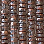 3x6mm Clear/Copper Faceted Rondelle Beads [50]