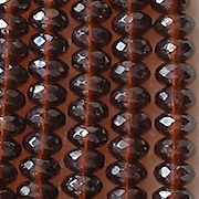 4x7mm Dark Topaz (Brown) Luster Faceted Rondelle Beads [50]