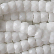 4x6mm White Faceted Pony Beads [50]