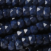4x6mm Opaque Navy Blue Faceted Pony Beads [50]