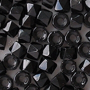 4x6mm Jet Black Faceted Pony Beads [50]