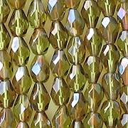 7mm Olive Celsian Faceted Teardrop Beads [25]