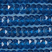 3x6mm Capri Blue Faceted Rondelle Beads [50]