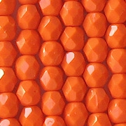 6mm Opaque Orange Faceted Round Beads [50]