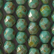 8mm Turquoise Picasso Faceted Round Beads [25]