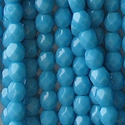 4mm Bluish-Turquoise Faceted Round Beads [100]