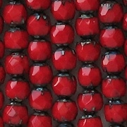 6mm Opaque Red Picasso Faceted 'Renaissance' Beads [50]