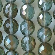 10mm Light Aqua Celsian Faceted Round Beads [25] (see Comments)