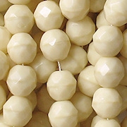 8mm Ivory-Colored Faceted Round Beads [25]
