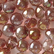 6x8mm Pink/Gold Faceted Rondelle Beads [25]
