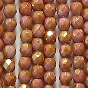 4mm Pink/Topaz Faceted Round Beads [100]