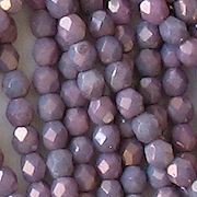 4mm Opaque Lavender Luster Faceted Round Beads [100]