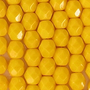 6mm Opaque Yellow-Orange Faceted Round Beads [50]