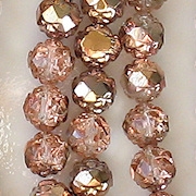 7x8mm 'Gold Apollo' Faceted Rosebud Beads [25]