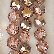 7x8mm 'Gold Apollo' Faceted Rosebud Beads [25]