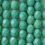 6mm Greenish-Turquoise Faceted Round Beads [50]