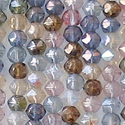 4mm Mixed Luster English-Cut Faceted Beads [100] (see Comments)