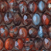 6x9mm Dark Orange Swirl Faceted Rondelle Beads [25]