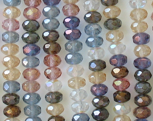 6x9mm Mixed Luster Faceted Rondelle Beads [25]