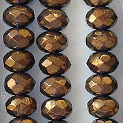 6x9mm 'Bronze Illusion' Faceted Rondelle Beads [25] (see Comments)