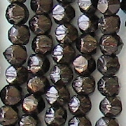 4mm Chocolate Brown/Bronze 'English Cut' Faceted Beads [100]