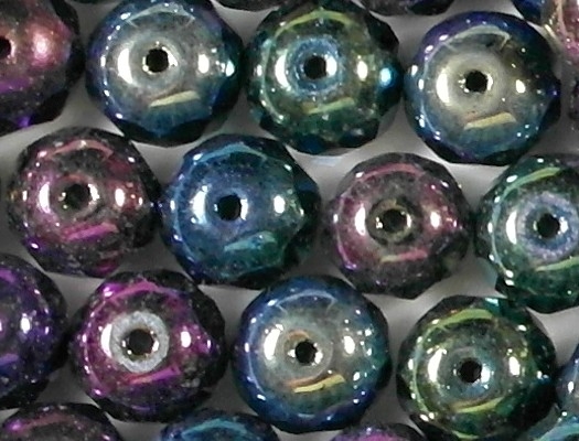 6x9mm Dark Iris Faceted Rondelle Beads [50] (see Defects)