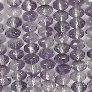 3x5mm Clear/Purple Faceted Rondelle Beads [50]