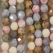 4mm Mixed Opaque Luster Faceted Round Beads [100]