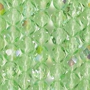 6mm Light Green AB Faceted Round Beads [50]