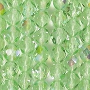 6mm Light Green AB Faceted Round Beads [50]