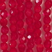 4mm Milky Red Faceted Round Beads [100] (see Comments)