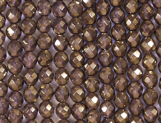 8mm Bronze/Purple Faceted Round Beads [25]