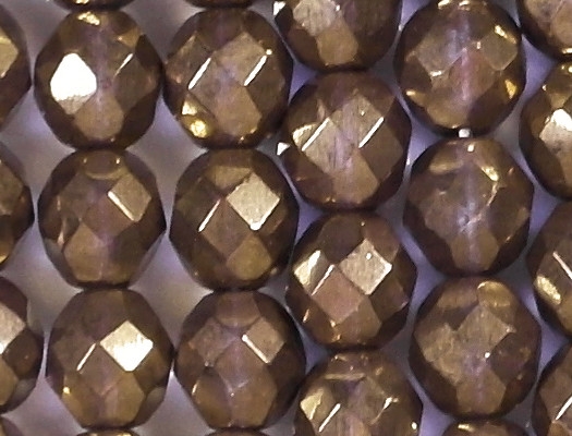 8mm Bronze/Purple Faceted Round Beads [25]