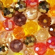 5x8mm Mixed Orange/Red Faceted Rondelle Beads [50]