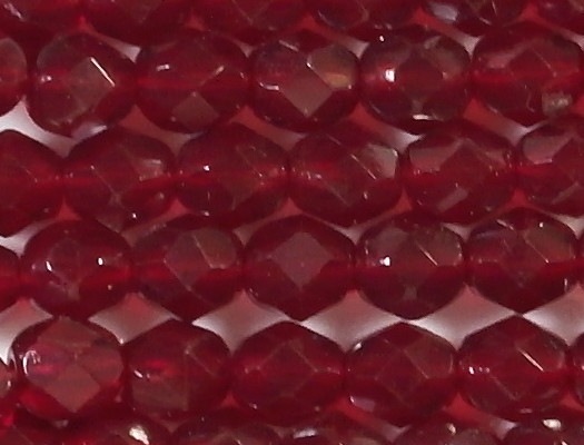 6mm Medium Garnet Red Faceted Round Beads [50]