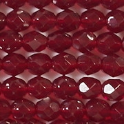 6mm Medium Garnet Red Faceted Round Beads [50]