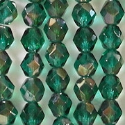 6mm Viridian Green Celsian Faceted Round Beads [50]