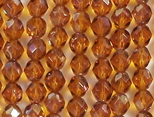 6mm Topaz Celsian Faceted Round Beads [50]