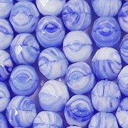 8mm Sapphire Blue Striped Faceted Round Beads [40]