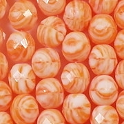 8mm Orange Striped Faceted Round Beads [40]