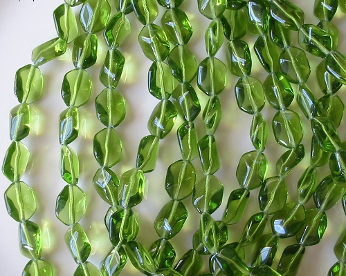 14mm Olive Green Sliding Diamond Beads [40]