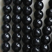 6mm Black Round Beads [50]